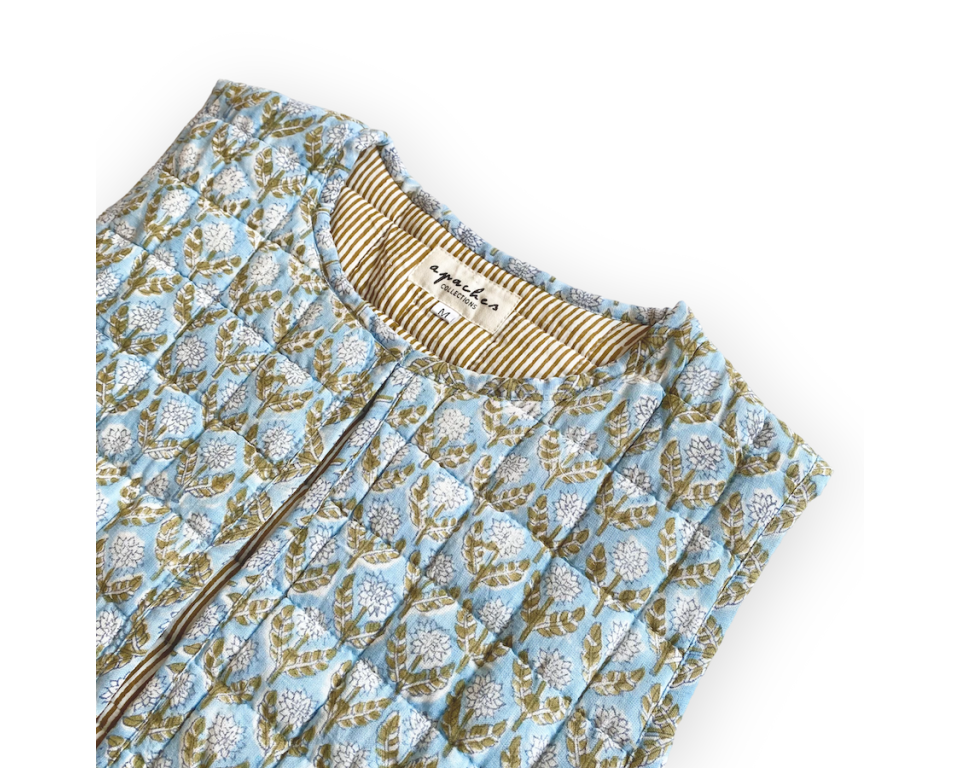 Gilet sans manches Sakari femme Épi de blé Aqua