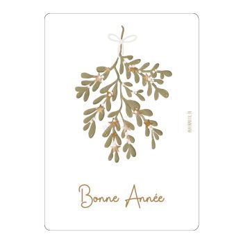 Carte - Bonne année Branche de gui