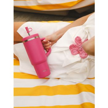 Travel cup isotherme inox matt 900 ml QWETCH - fuchsia