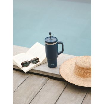 Travel cup isotherme inox matt 900 ml QWETCH - bleu nuit