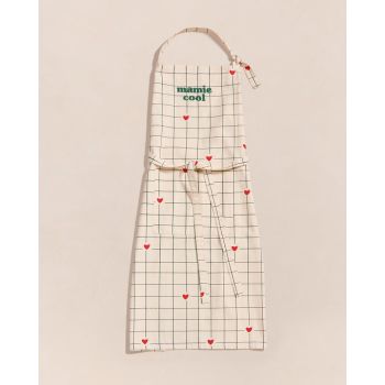 Tablier Mamie cool à carreaux en coton bio