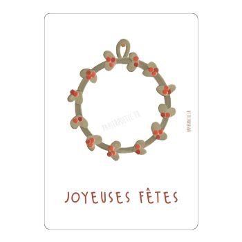 Carte - Couronne Joyeuses Fêtes