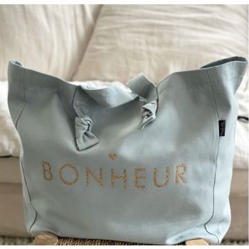 CABAS - BONHEUR - bleu Caraïbes