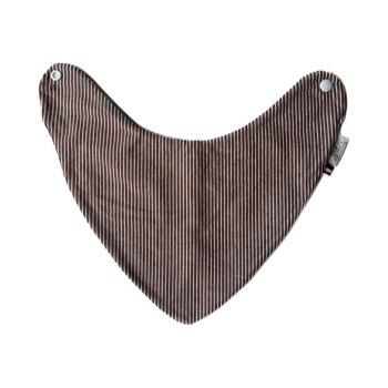 Bavoir bandana en éponge de bambou et double gaze de coton - Rayures marrons