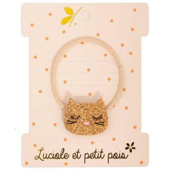 Elastique chat glitter bronze