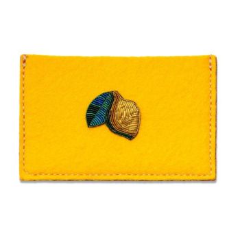 Porte-carte Citron cuir et laine - Macon & Lesquoy
