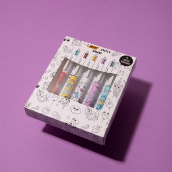 Coffret de 5 stylos BIC 4 couleurs x OMY - Kawaii