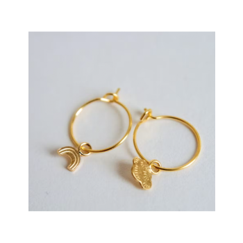 Créoles asymétriques nuage / arc-en-ciel