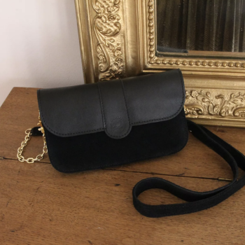 Portefeuille / Sac HAROLD en cuir - Charbon