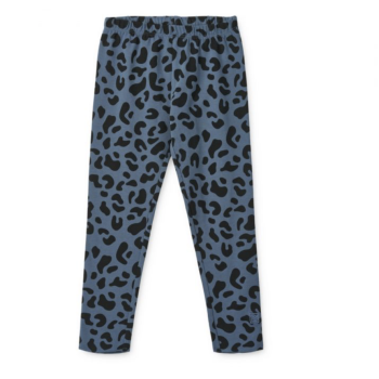 Legging en jersey de coton bio léopard bleu MARIE - LIEWOOD