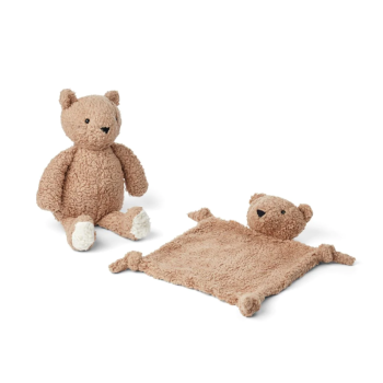 Coffret doudou et peluche Ours LIEWOOD - beige