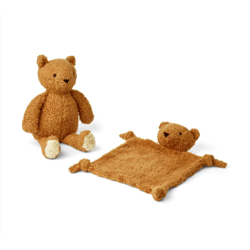 Coffret doudou et peluche Ours LIEWOOD - caramel