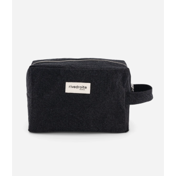 Trousse de toilette en coton recyclé Tournelles XL - noir