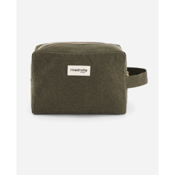 Trousse de toilette en coton recyclé Tournelles XL - kaki