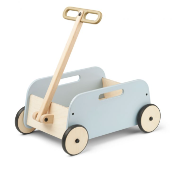 Wagon chariot à tirer en bois Tyra - bleu