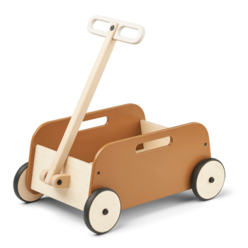 Wagon chariot à tirer en bois Tyra - caramel