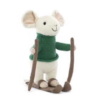 Peluche Jellycat Souris avec skis - Merry Mouse Skiing