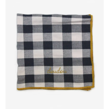 Serviette de table vichy brodée réglisse - doudou