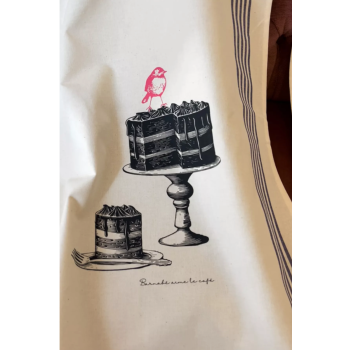 Torchon sérigraphié - Pièce montée - Barnabé aime le café