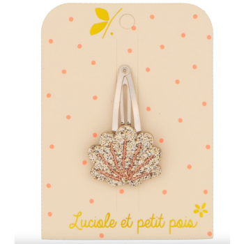 Barrette coquillage doré