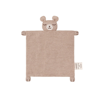 Doudou plat tricoté - ourson sable