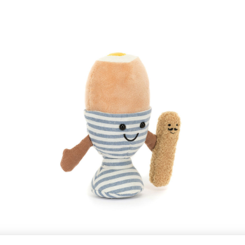 Peluche Jellycat Eggetha Oeuf & Mouillette - Amuseables Egg & Lance Soldier