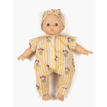 Combinaison Lili et son headband en coton Pâquerettes pour poupée Babies
