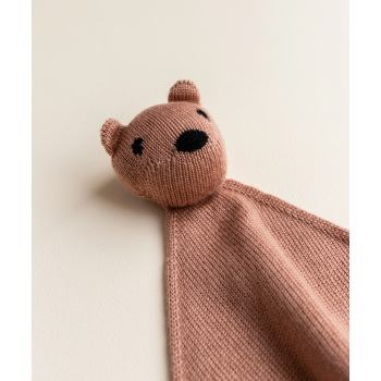 Doudou en laine merinos Teddy Tokki HVID - terracotta