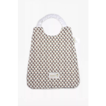 Bavoir serviette élastique vichy - crevette grise