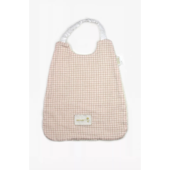 Bavoir serviette élastique vichy - lait de coco