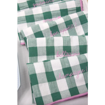Serviette de table sauge - bon appétit