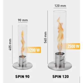Cheminée de table Spin 120 Silver - Argent