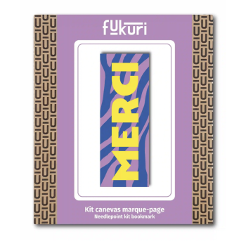 Kit Canevas complet FUKURI 5,5x15 cm - MERCI - Marque-page