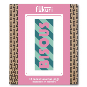Kit Canevas complet FUKURI 5,5x15 cm - BISOUS - Marque-page