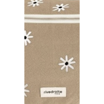 Trousse de toilette en coton recyclé Tournelles XL - Marguerite Beige