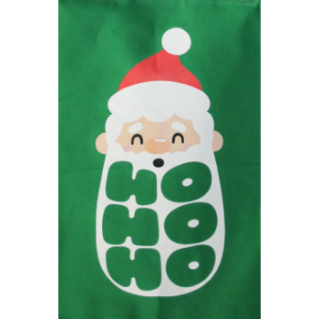Tablier adulte "HO HO HO" (visuel Père Noël) - vert