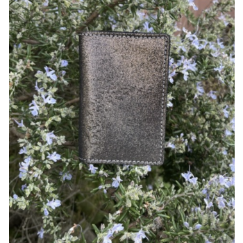 Étui Double à Cartes - LA CARTABLIERE - cuir pailleté Noir cuivré