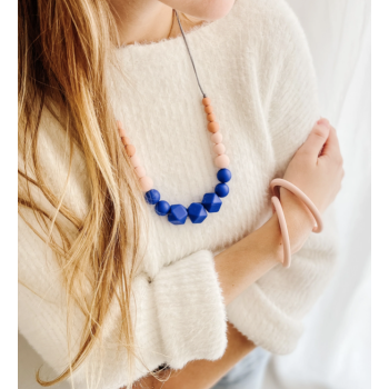 Collier d'allaitement, de portage et de dentition - SOLENE ROYAL BLUE - MintyWendy