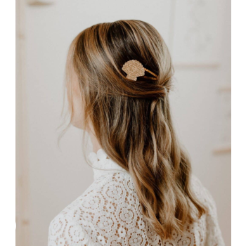 Barrette simple – cooquillage doré pailleté