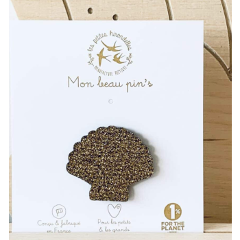 Pin’s en feutrine pailletée – Coquillage