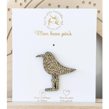 Pin’s en feutrine pailletée – Mouette