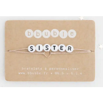 Bracelets enfant duo - SISTER + Mini Cœur - Bbuble