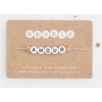 Bracelet Femme – AMOUR – 2 étoiles – Bbuble