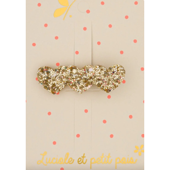 Barrette 3 coeurs - doré