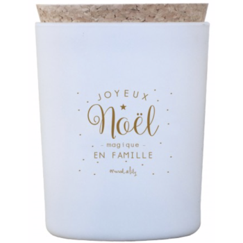 Bougie artisanale "Joyeux Noël magique en famille"