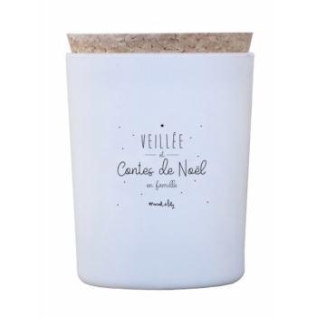 Bougie artisanale "Veillée et contes de Noël en famille"