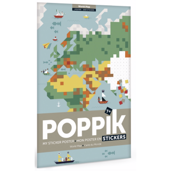 Poster en stickers - POPPIK - CARTE DU MONDE