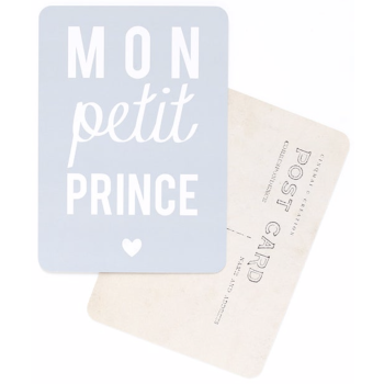 Carte Postale MON PETIT PRINCE, bleu gris