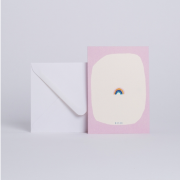 Carte double + enveloppe CARTE BISOU Arc-en-ciel