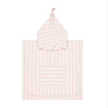 Poncho de bain SUZON rayé rose 1/3 et 4/6 ans